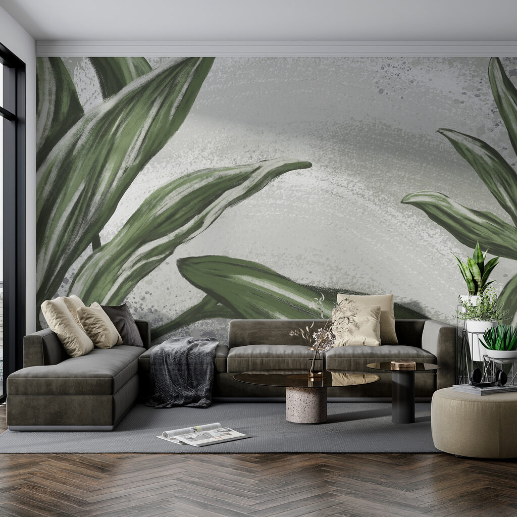 Hojas verdes, vetas claras — interior 1