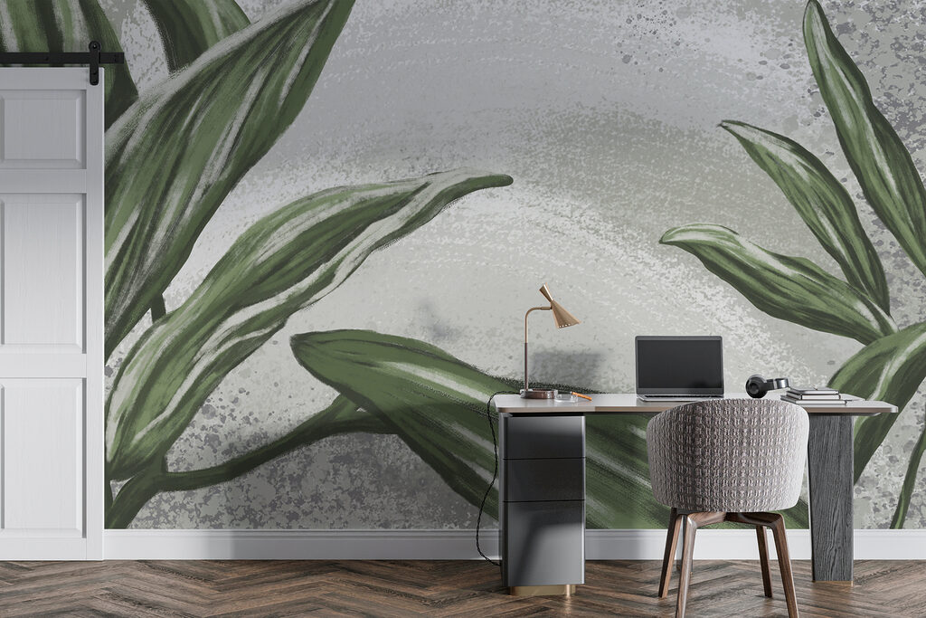 Hojas verdes, vetas claras — interior 2