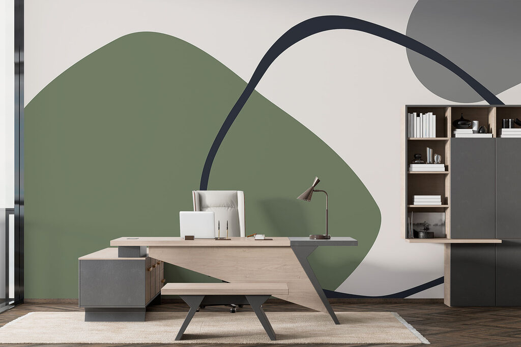 Lazo oscuro sobre color — interior 3