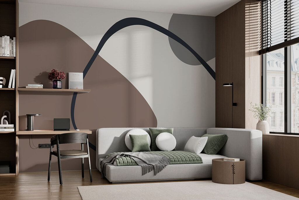 Lazo oscuro sobre color — interior 1