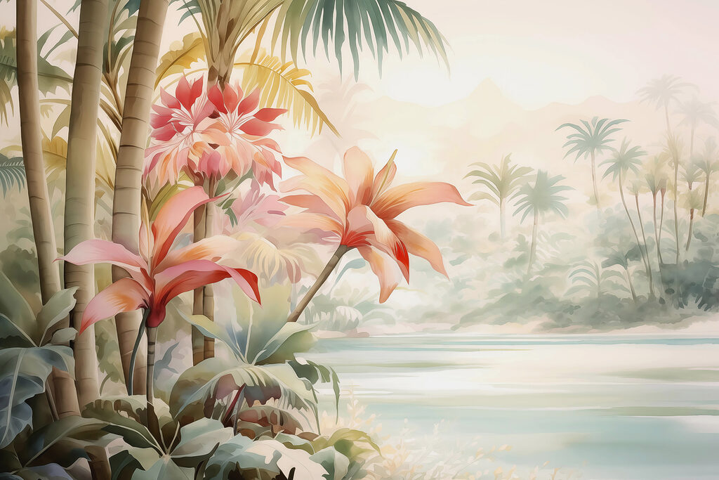 Ribera de flores rosas — diseño completo