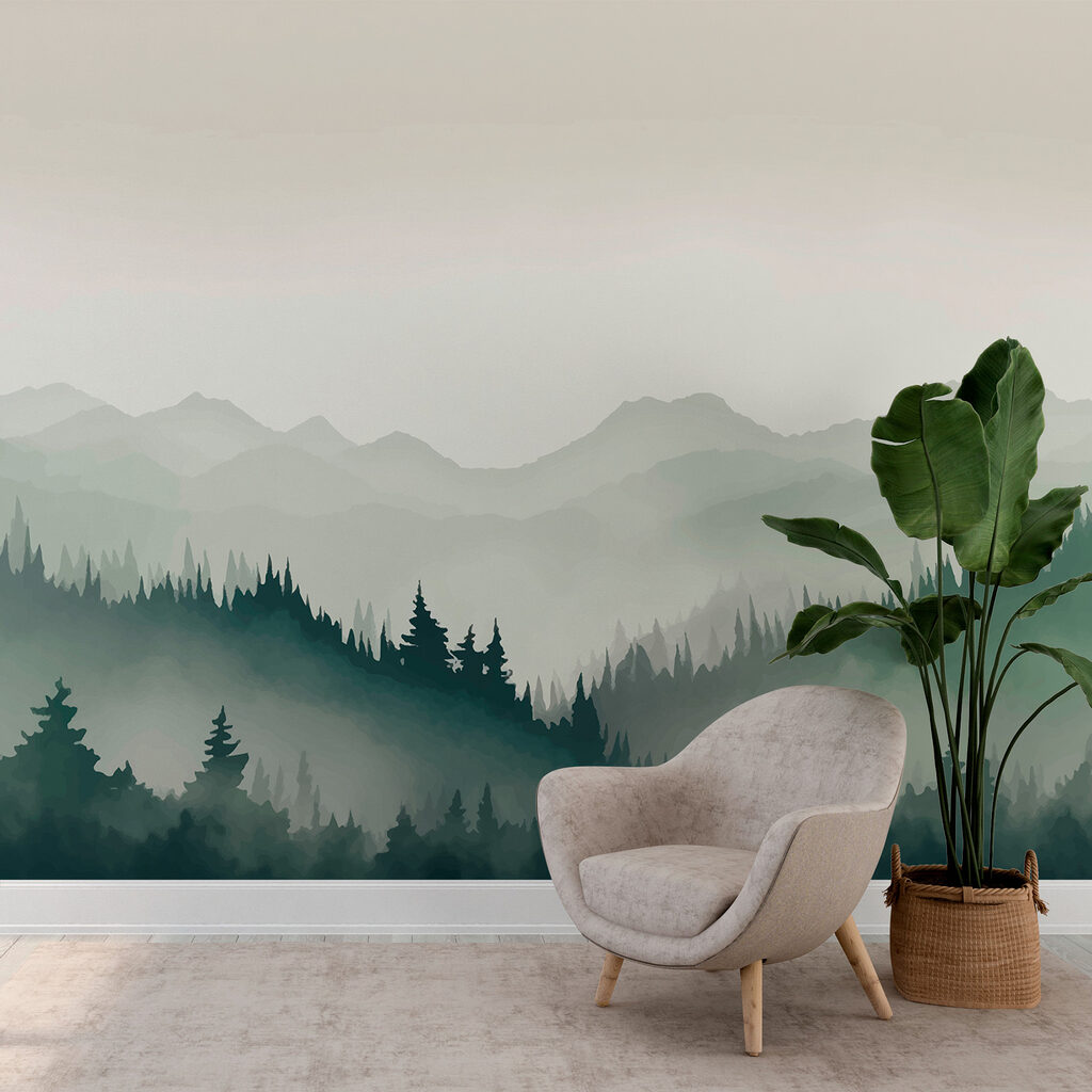 Colinas verdes de pinos — interior 1