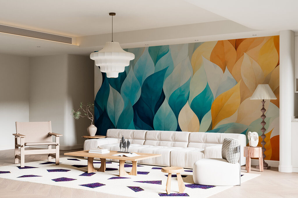 Hojas en tonos turquesa — interior 2