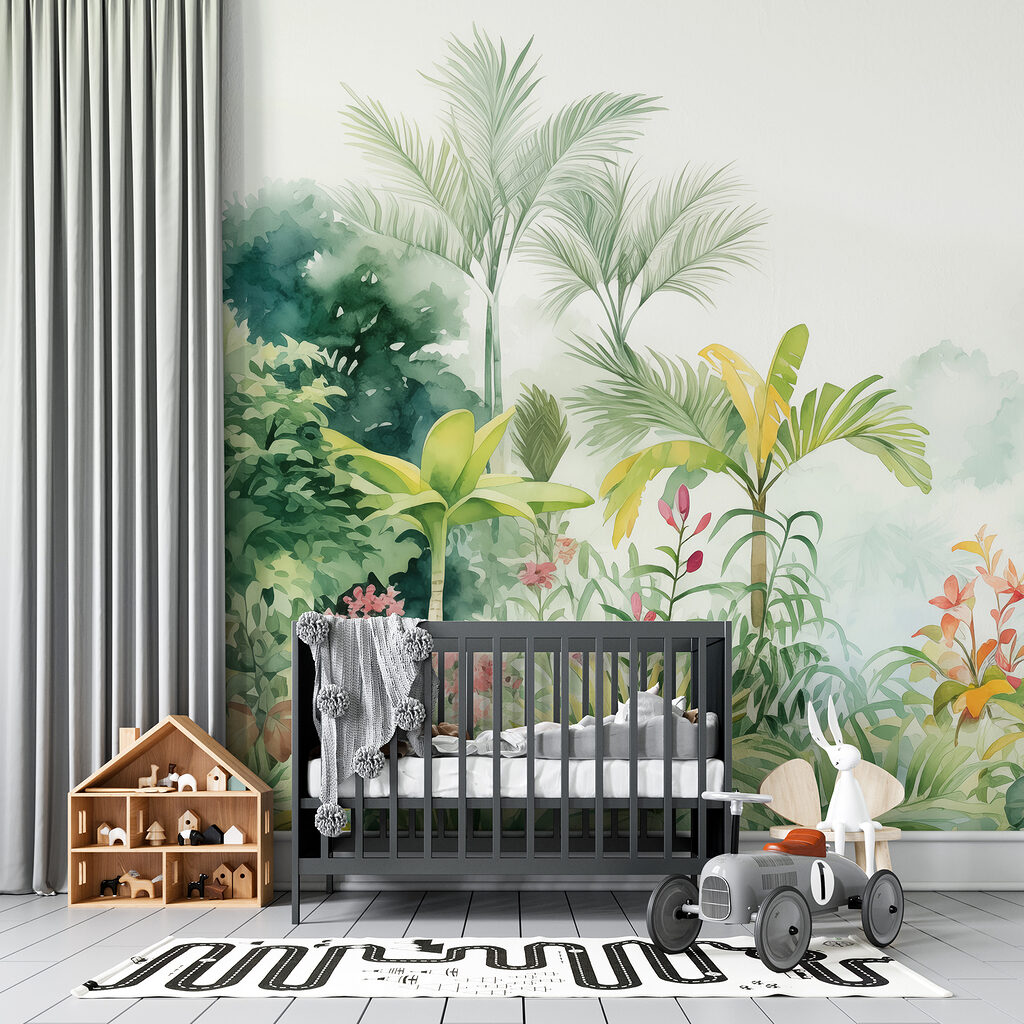Jardín tropical en acuarela — interior 4