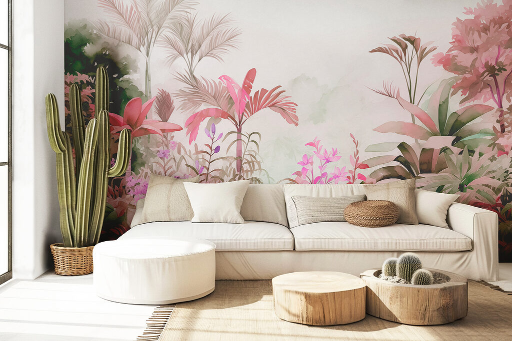 Jardín tropical en acuarela — interior 2