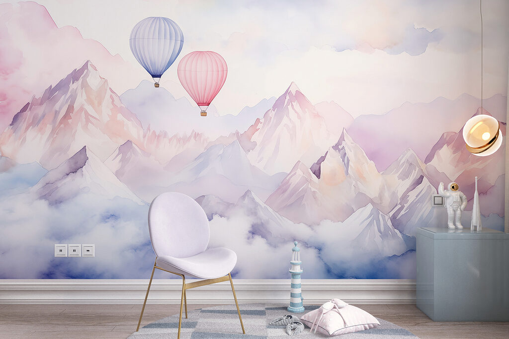 Dos globos sobre montañas — interior 2