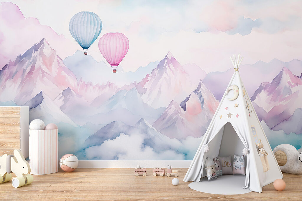 Dos globos sobre montañas — interior 2