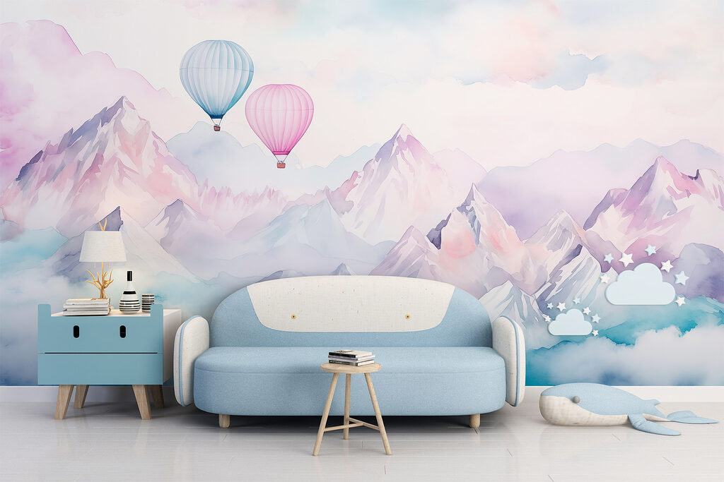 Dos globos sobre montañas — interior 3