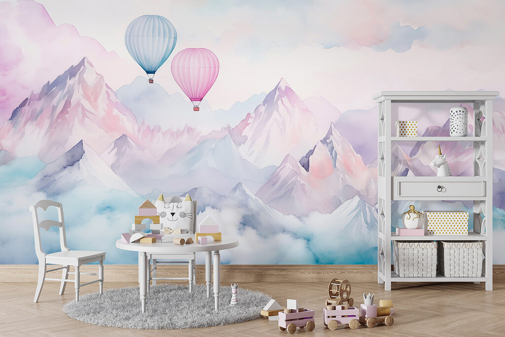 Dos globos sobre montañas — interior 4