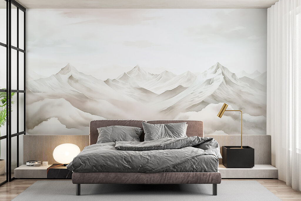 Cumbres sobre nubes en un interior