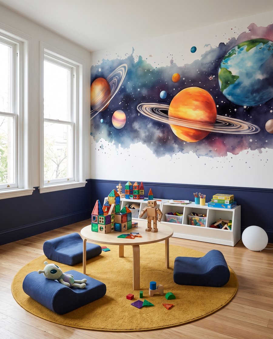 Planetas sobre pintura — interior 2