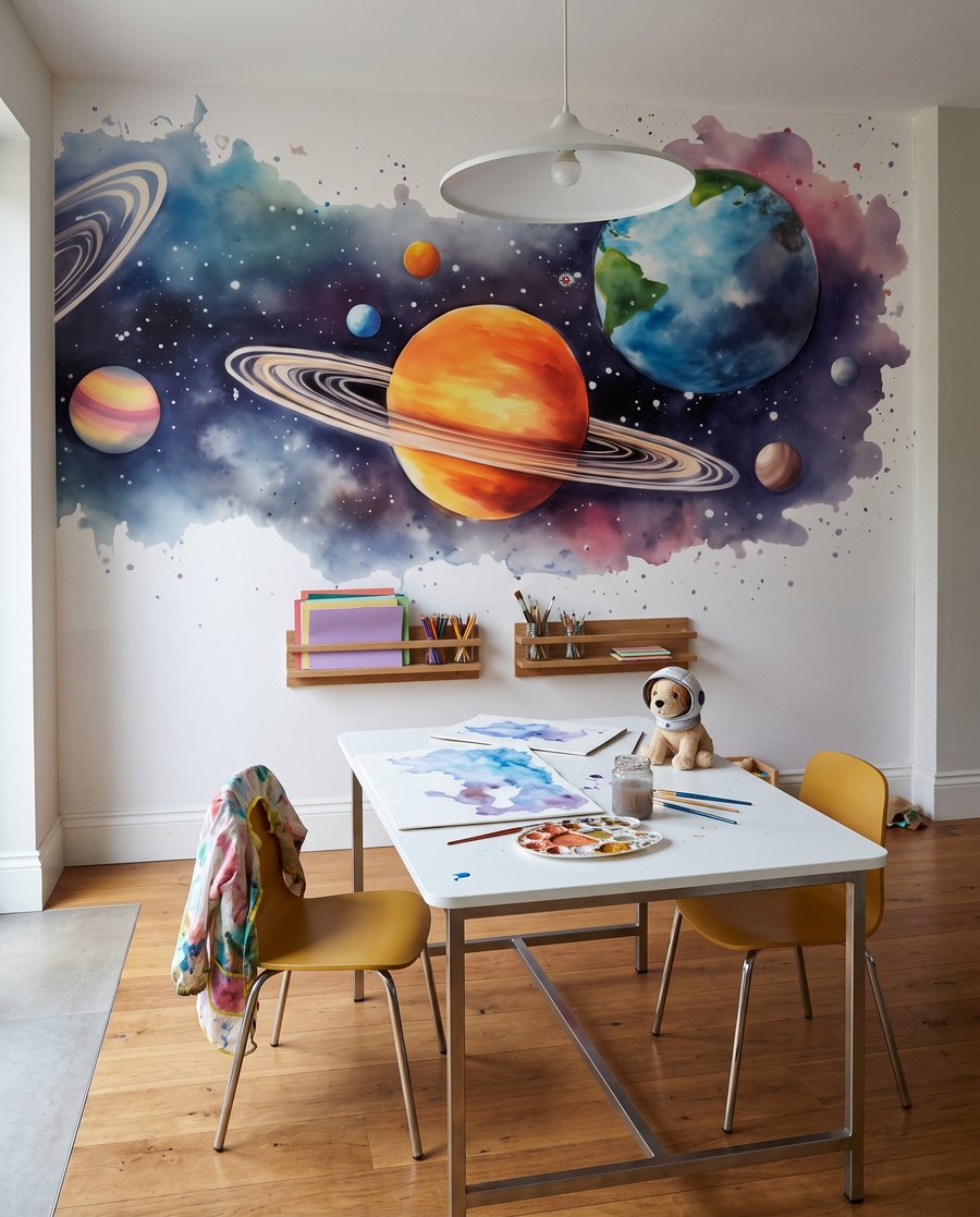 Planetas sobre pintura — interior 3