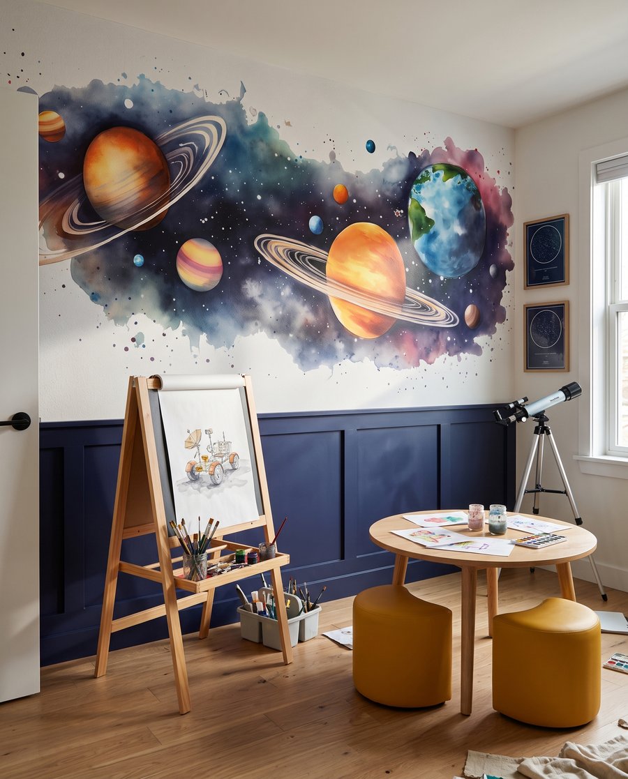 Planetas sobre pintura — interior 8