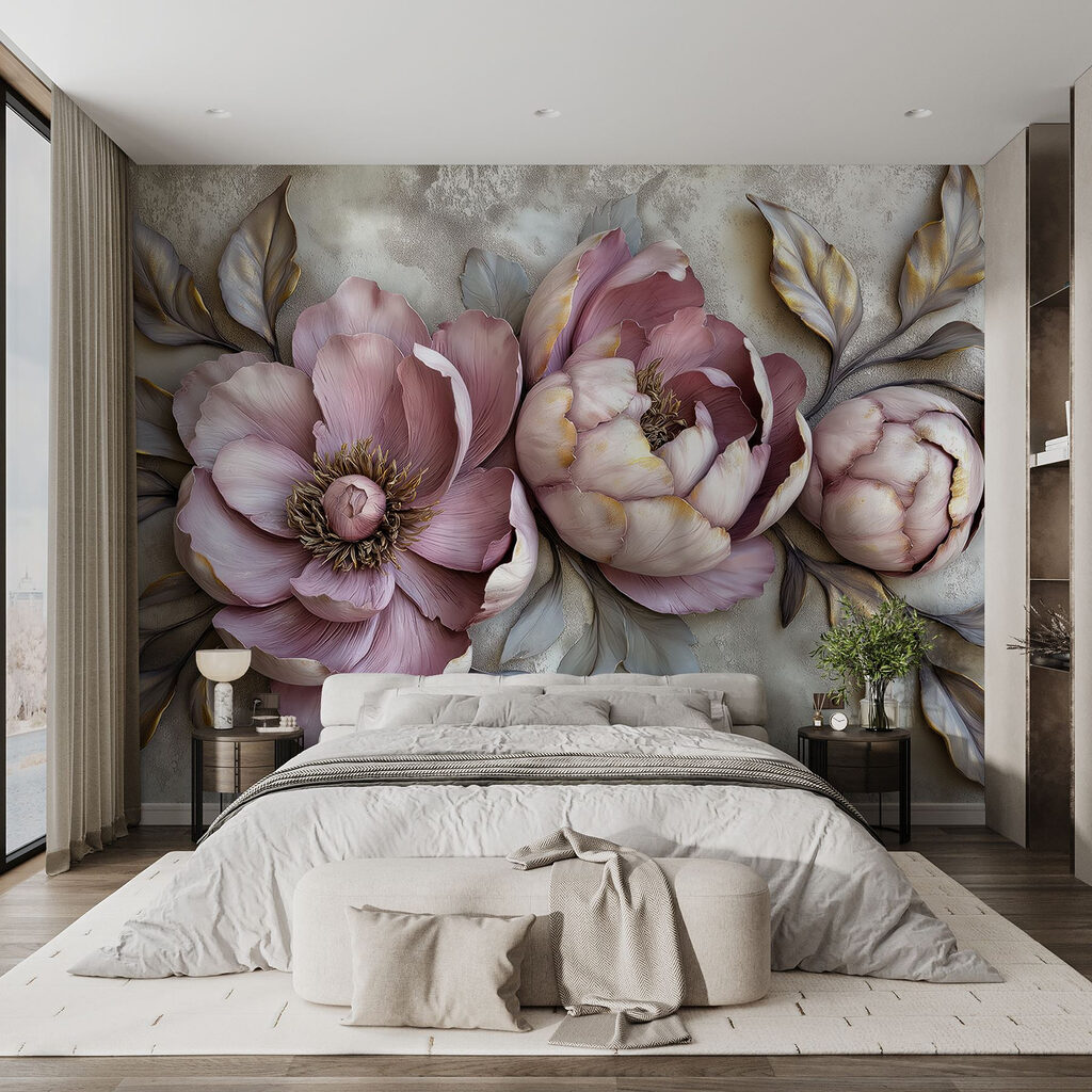 Peonías lilas en relieve — interior 2