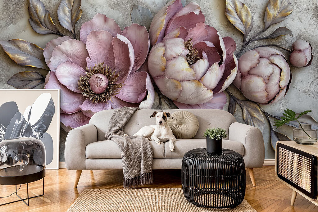 Peonías lilas en relieve — interior 4