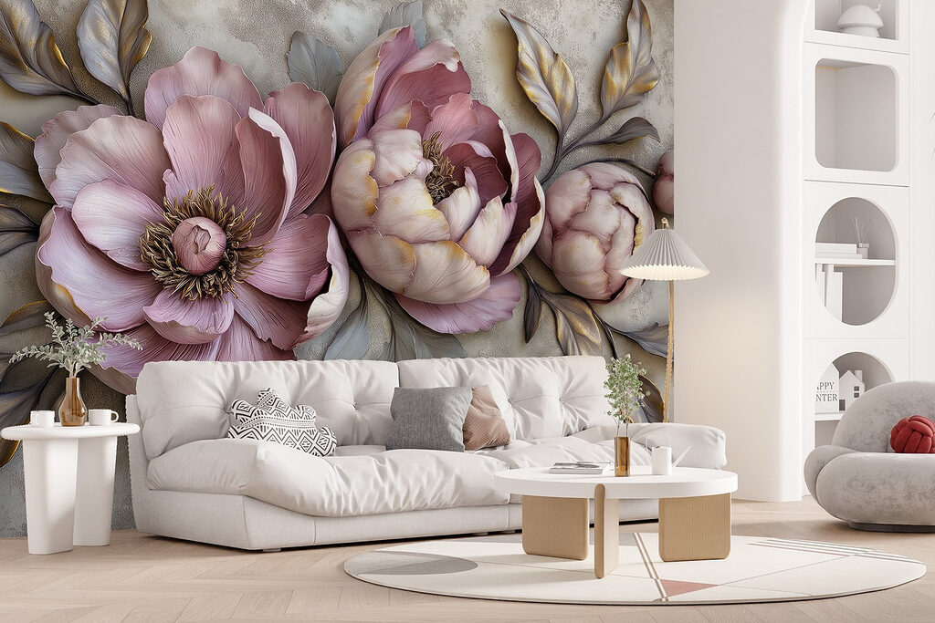 Peonías lilas en relieve — interior 5