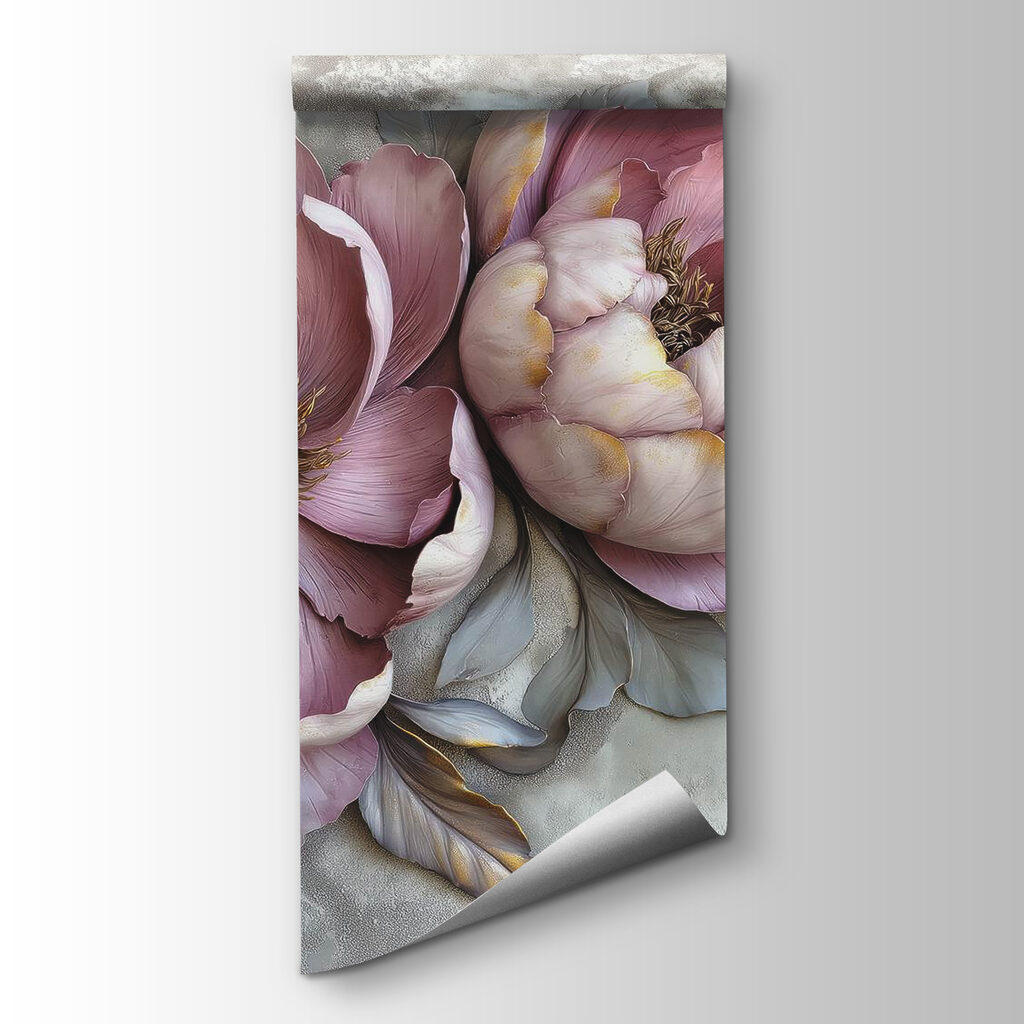 Peonías lilas en relieve — vista del producto