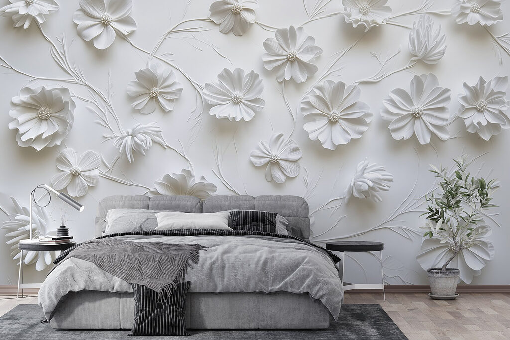 Flores blancas entre ramas — interior 2
