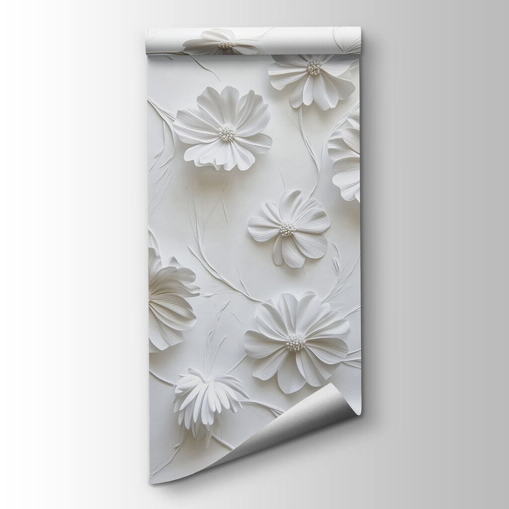 Flores blancas entre ramas — vista del producto