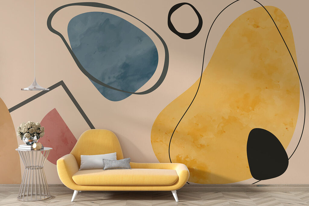 Formas ocre con contornos — interior 4