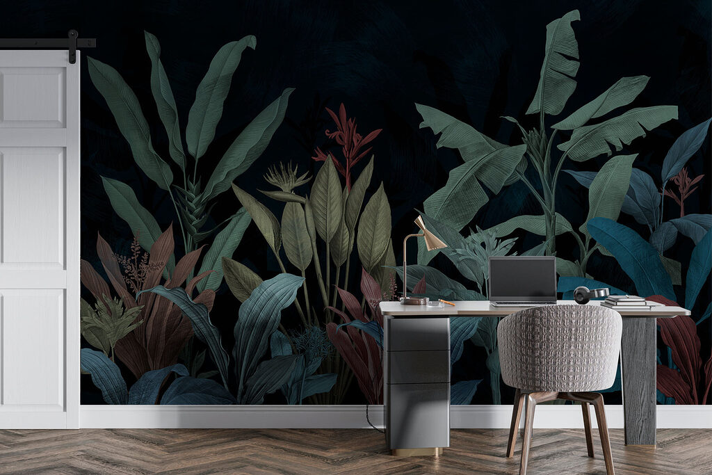 Hojas y flores tropicales — interior 1
