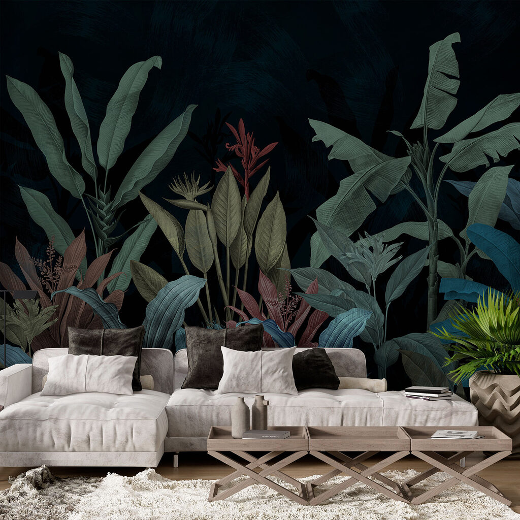 Hojas y flores tropicales — interior 2