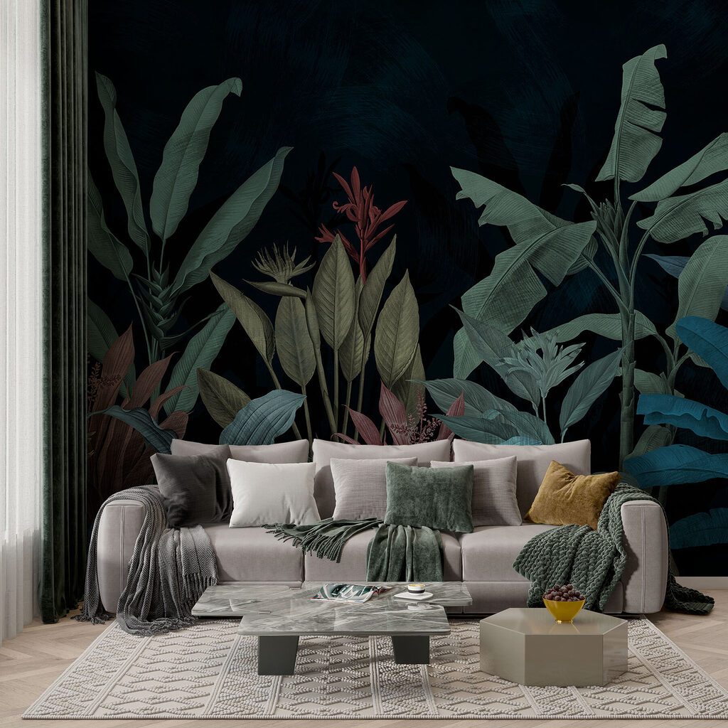 Hojas y flores tropicales — interior 4