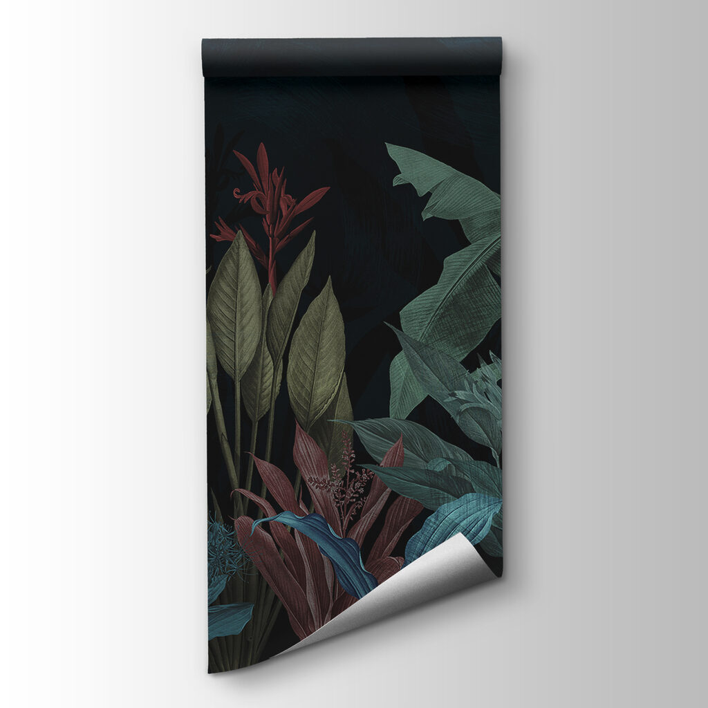 Hojas y flores tropicales — vista del producto