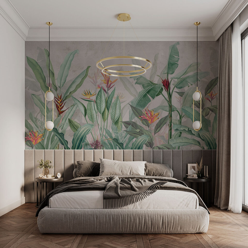 Hojas y flores tropicales — interior 1