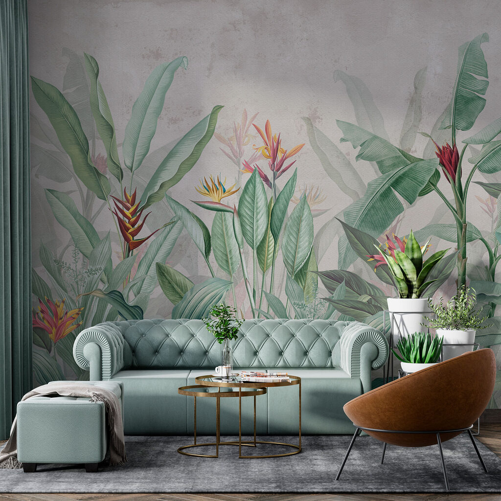 Hojas y flores tropicales — interior 4
