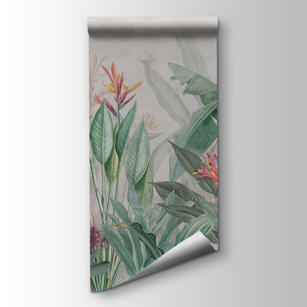 Hojas y flores tropicales — vista del producto