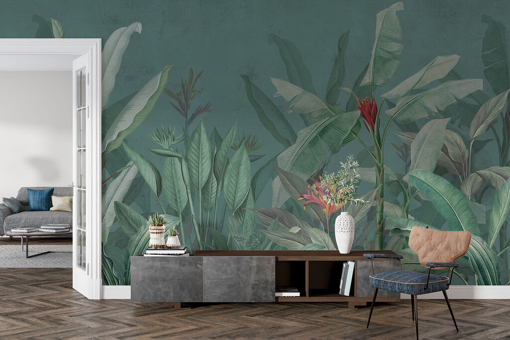 Hojas y flores tropicales — interior 2