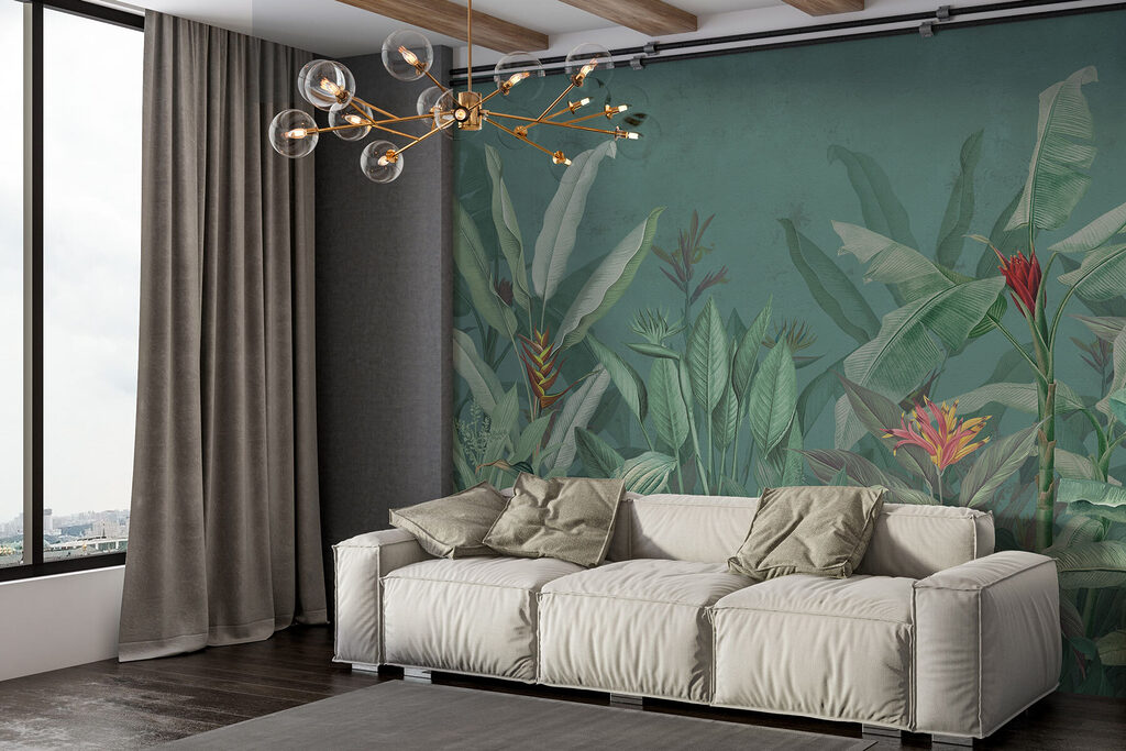 Hojas y flores tropicales — interior 3