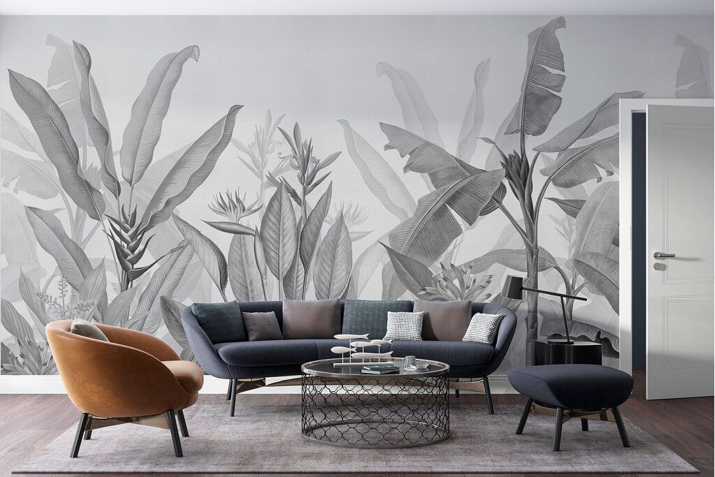 Hojas y flores tropicales — interior 2