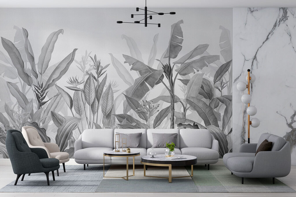 Hojas y flores tropicales — interior 3