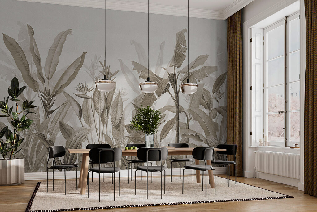 Hojas y flores tropicales — interior 4