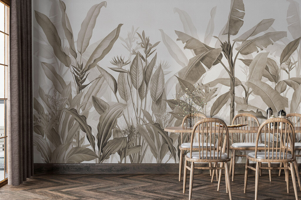 Hojas y flores tropicales — interior 1