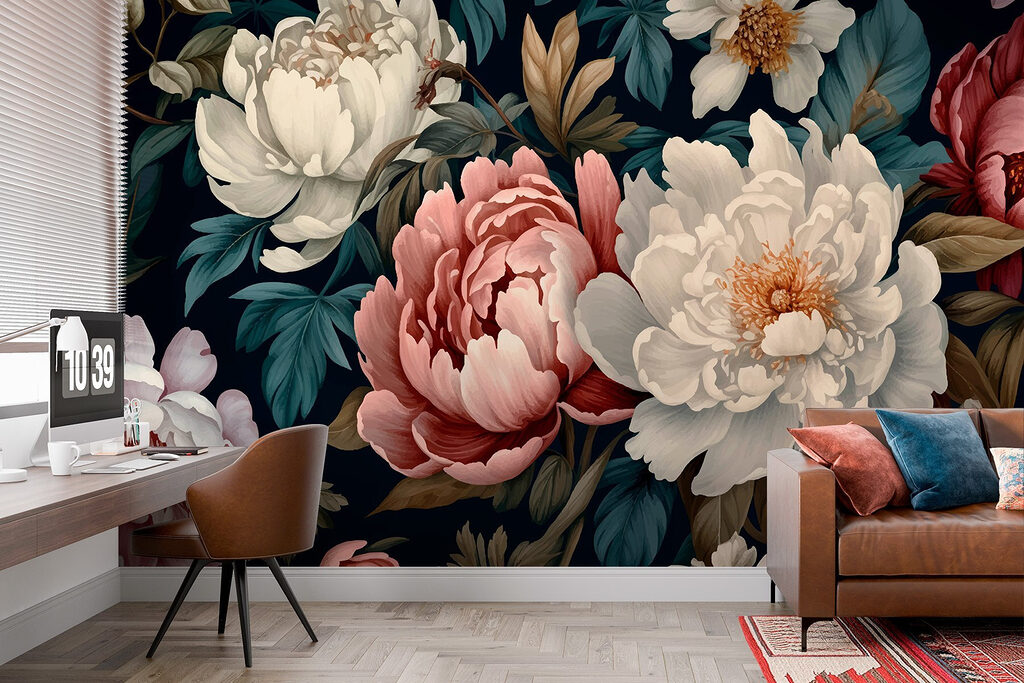 Flores sobre azul noche — interior 3