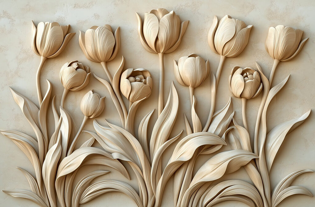 Hilera de tulipanes — diseño completo