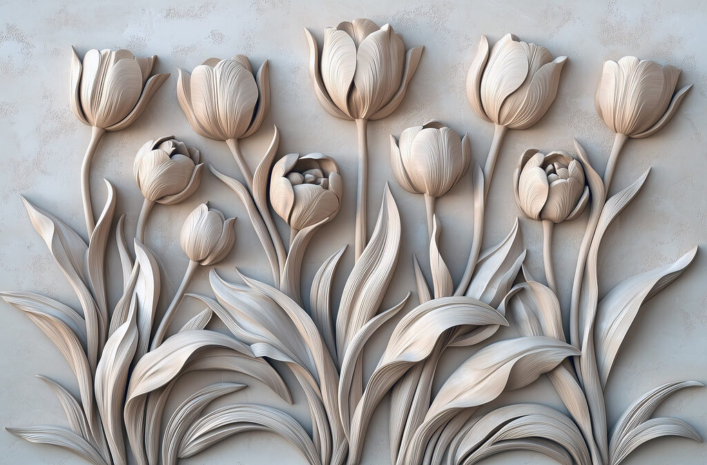 Hilera de tulipanes — diseño completo