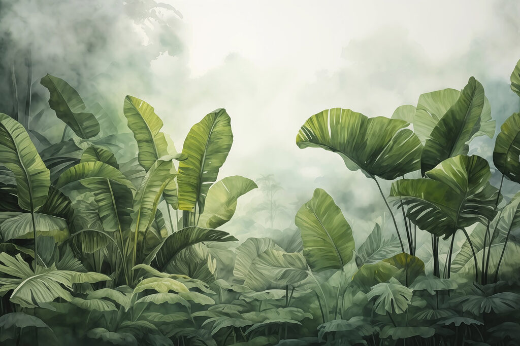Bosque tropical luminoso — diseño completo