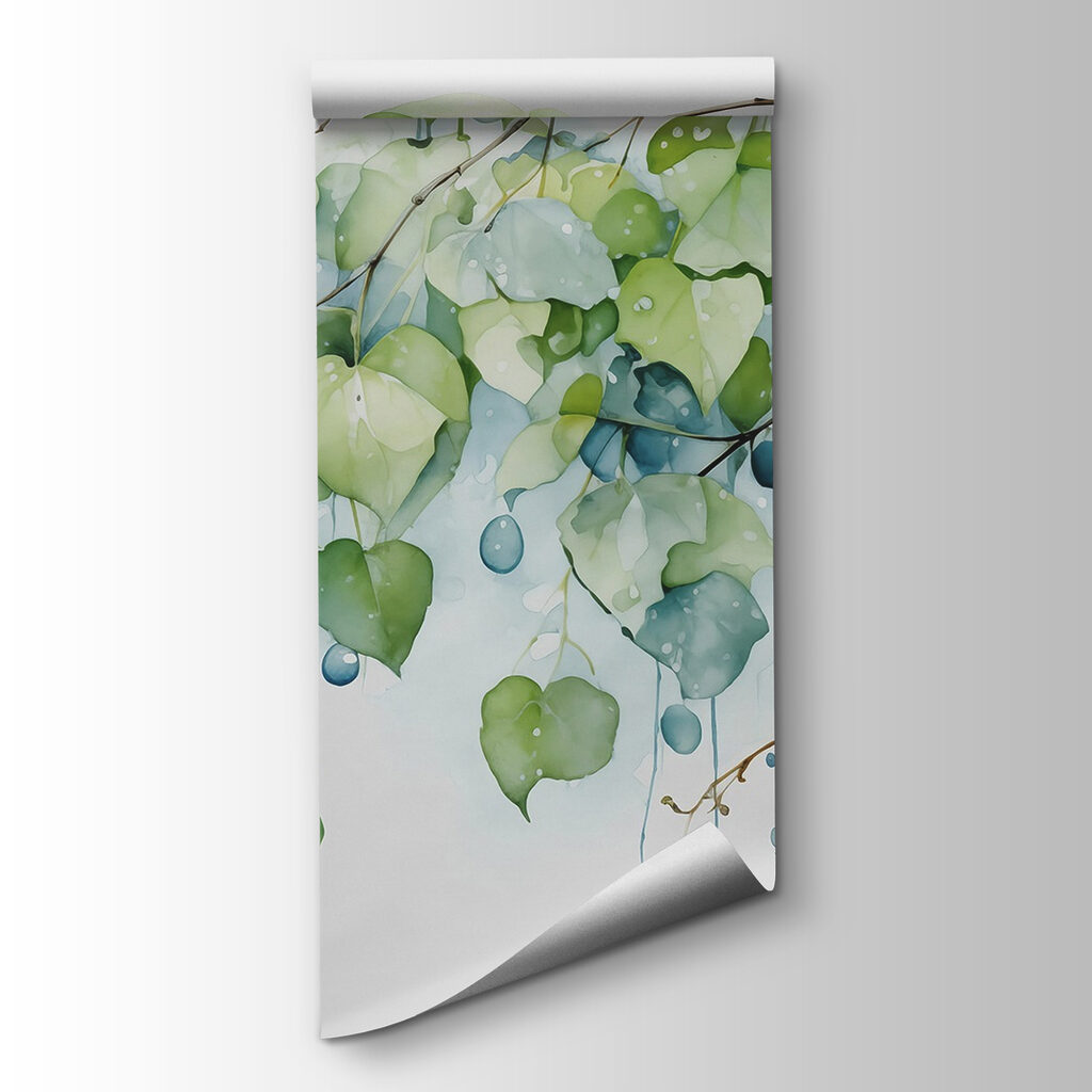 Hojas verdes con gotas — vista del producto