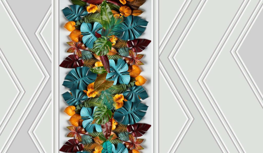 Franja tropical geométrica — diseño completo