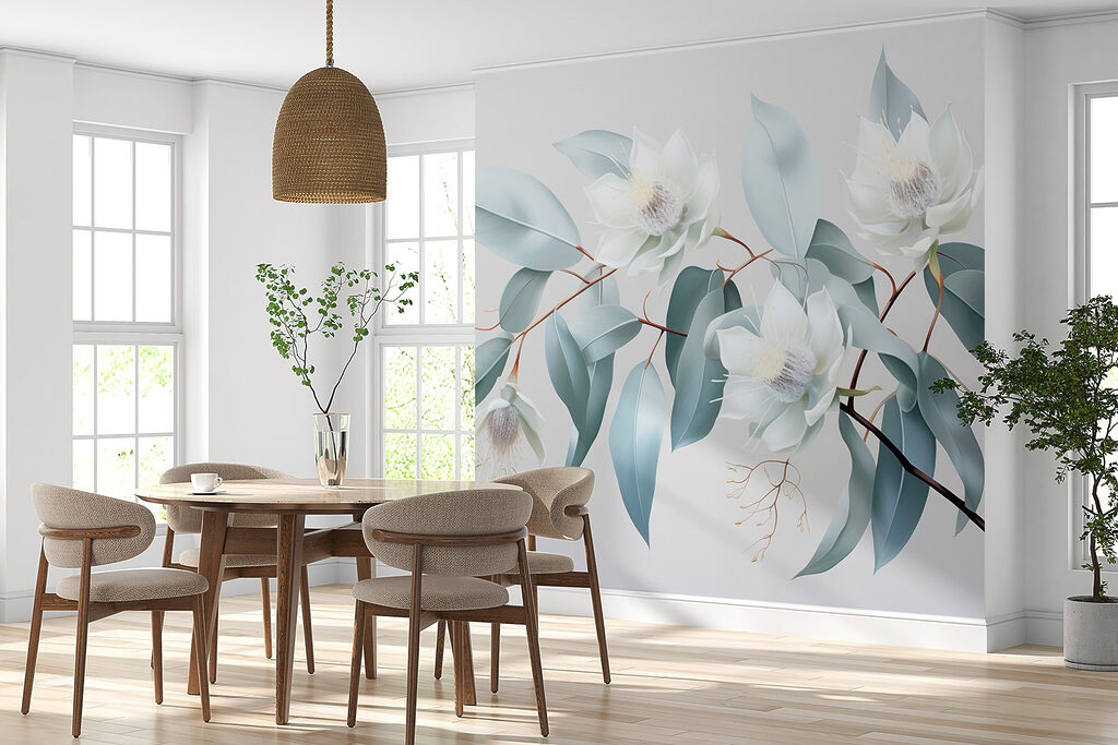 Flores blancas, hojas azuladas — interior 3