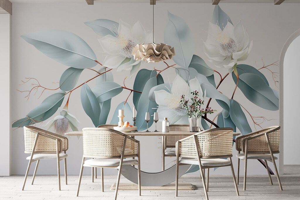 Flores blancas, hojas azuladas — interior 4