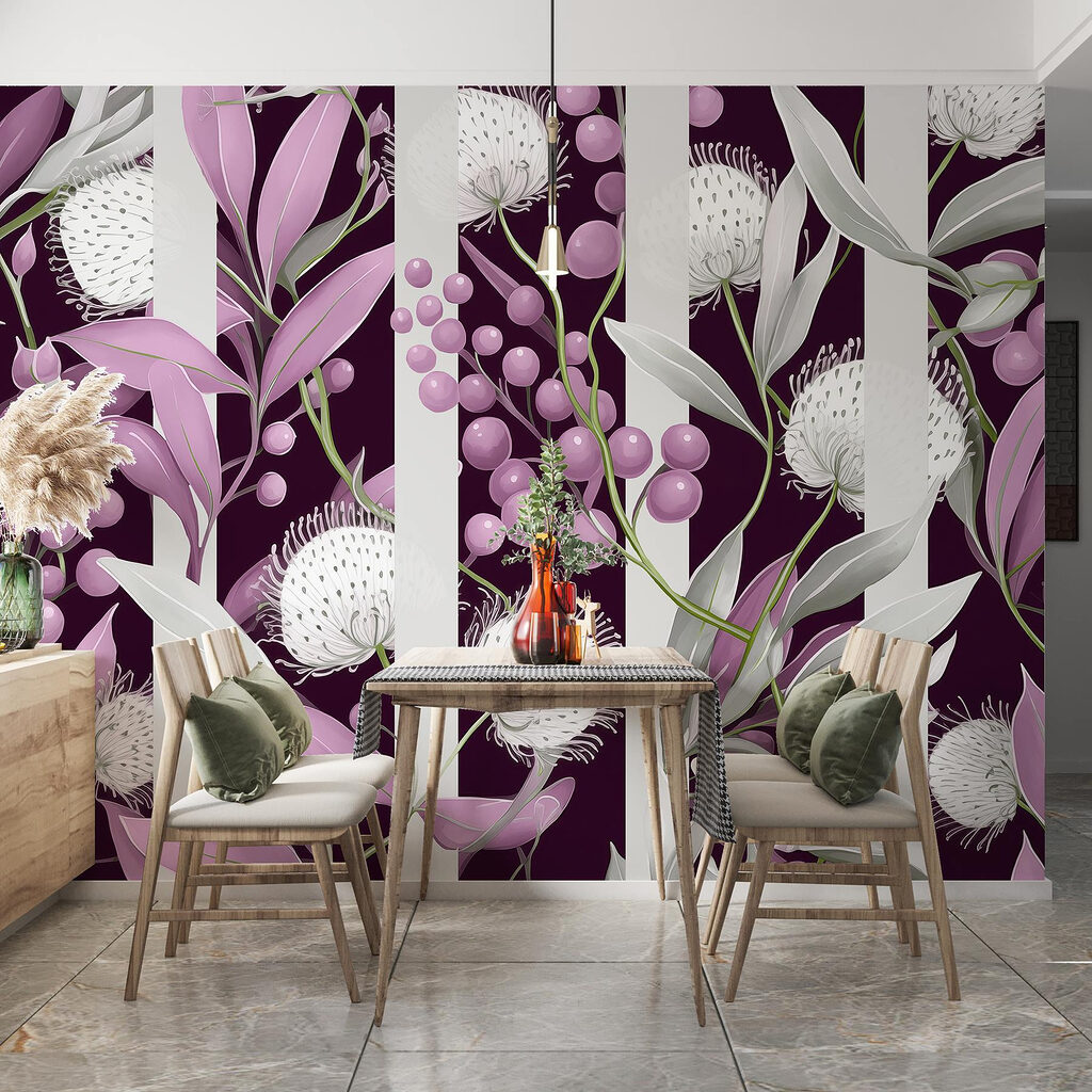 Flores blancas entre rayas — interior 3