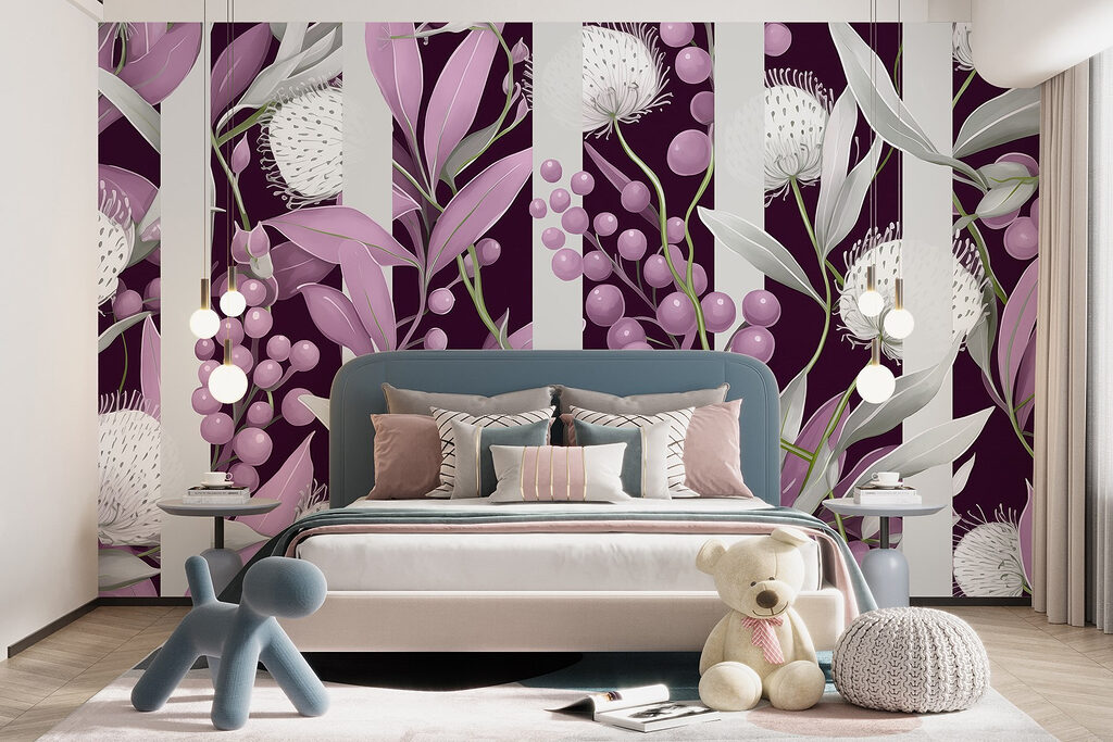 Flores blancas entre rayas — interior 4