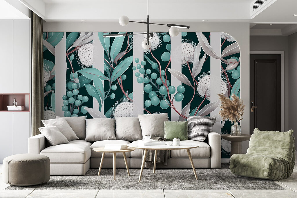 Flores blancas entre rayas — interior 4