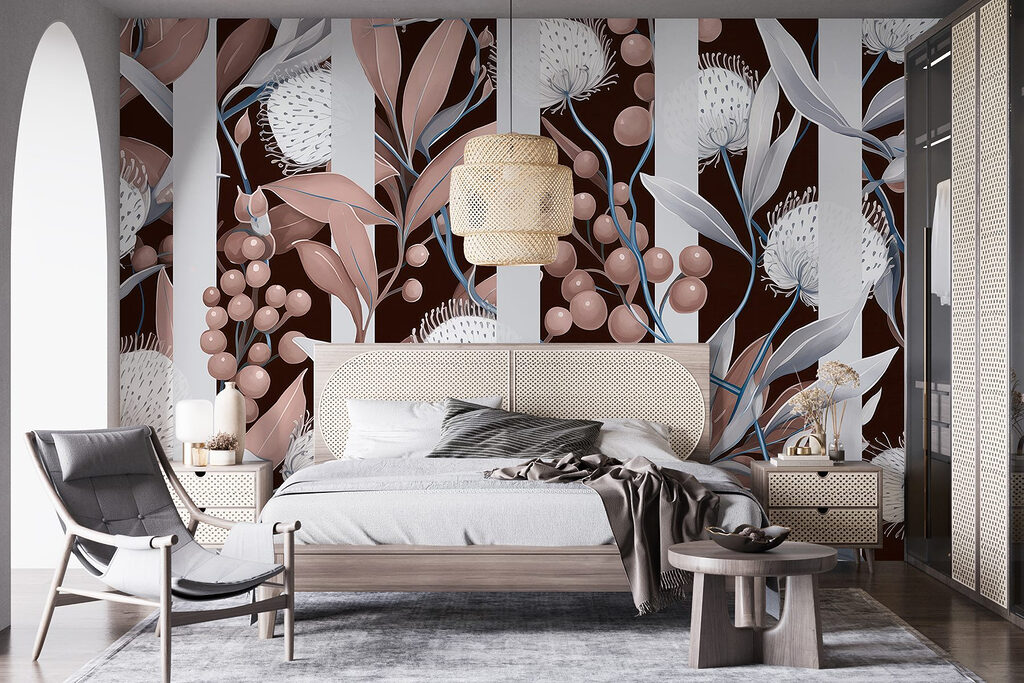 Flores blancas entre rayas — interior 1