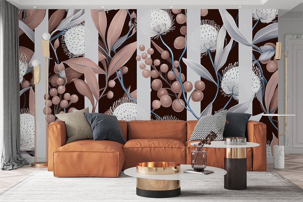 Flores blancas entre rayas — interior 2